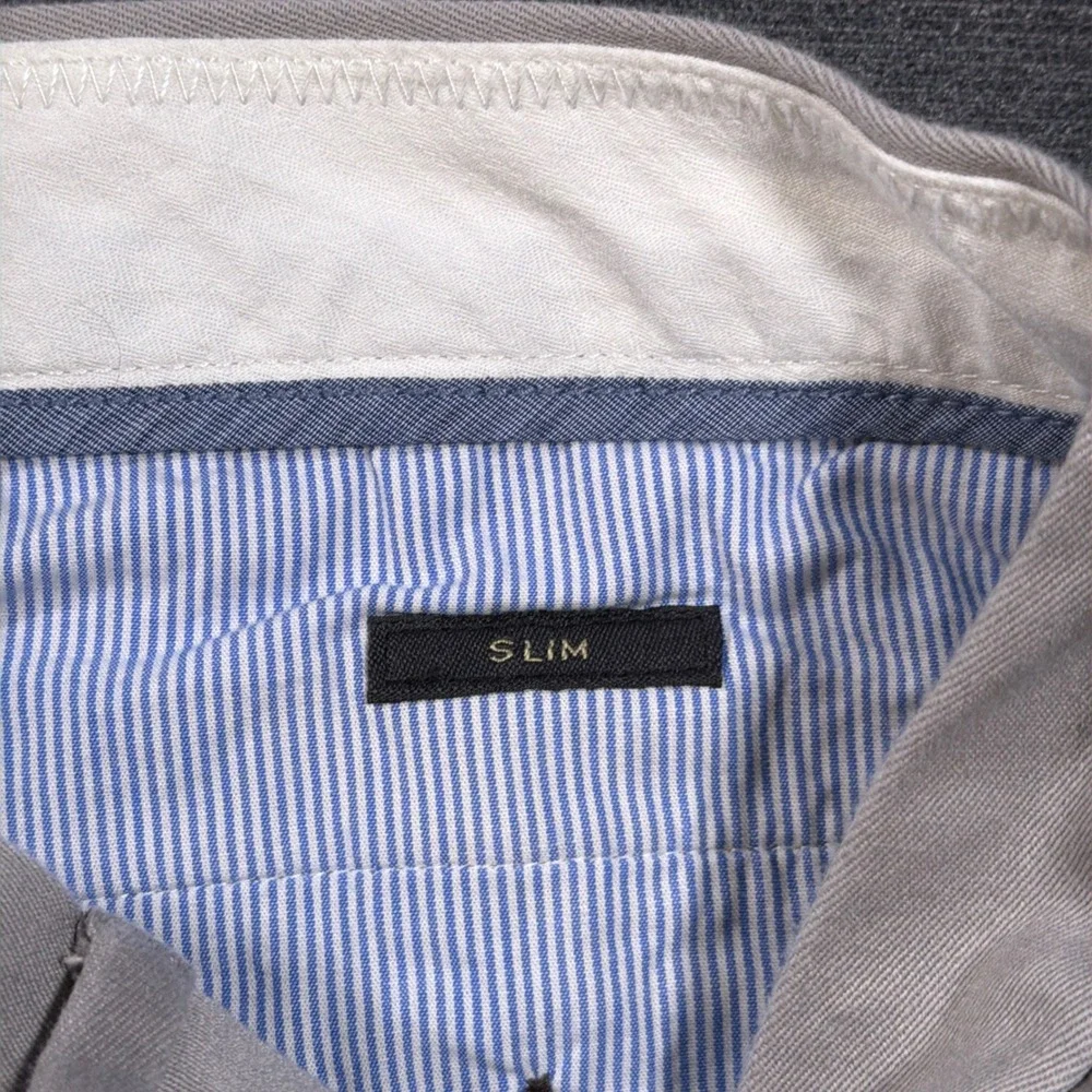J.Crew Bowery Stretch Pants Mens 36x32 Grey Slim Fit Chino Trousers Cotton Blend